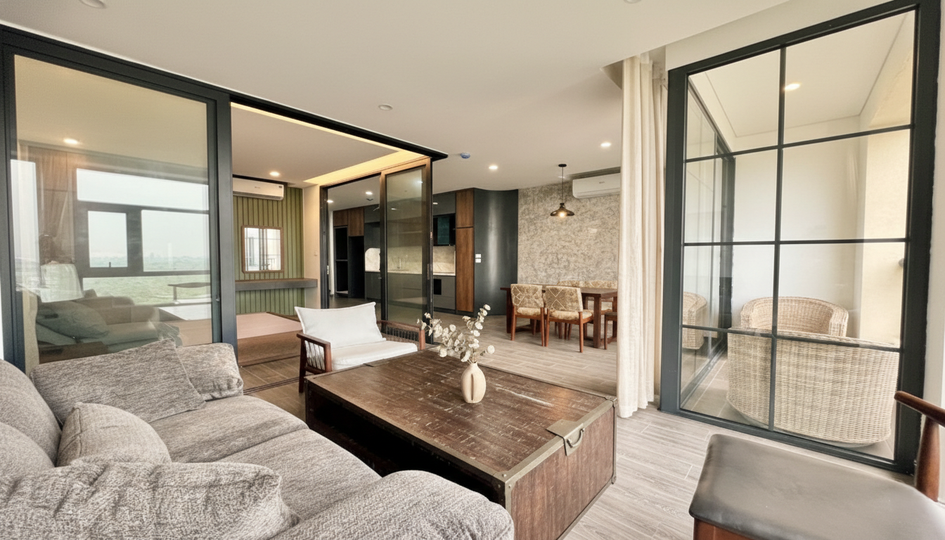 2 bedroom apartment with lots of light, modern in Tay Ho for lease