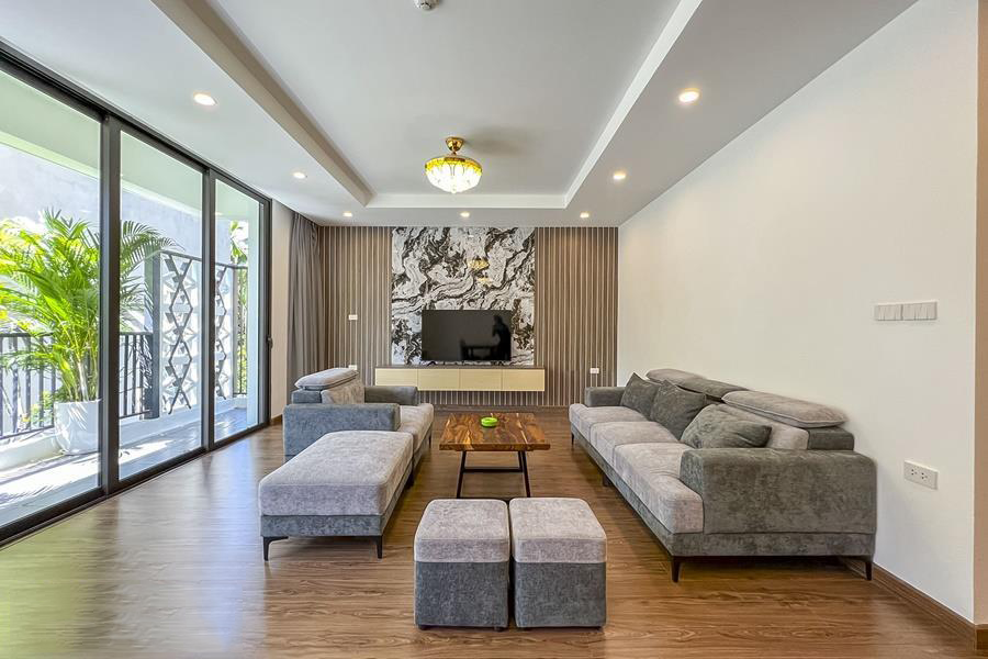Balcony, Spacious & Lightful 3 BR Apartment Rental in Trinh Cong Son str, Tay Ho