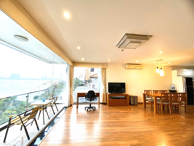 Beautiful Lake View Three Bedroom Apartment Rental near  Xuan Dieu street, Tay Ho