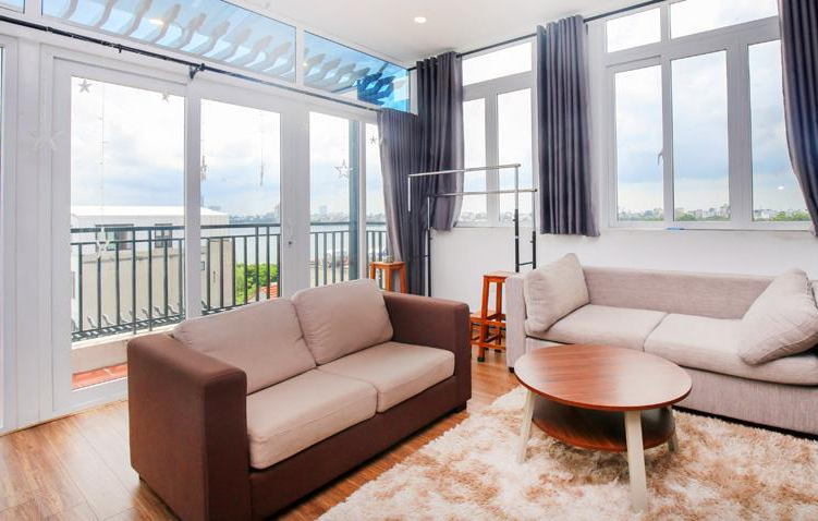 Full of Light Apartment Rental in Quang Khanh Street, Tay Ho, Beautiful Open View & Lake View