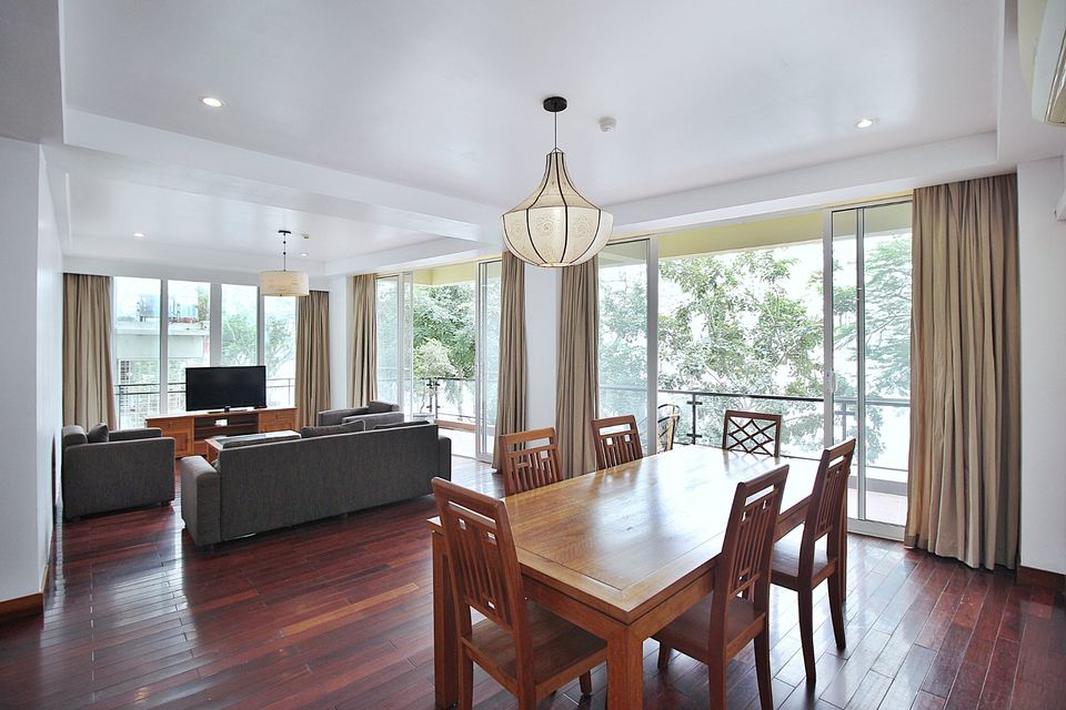 Lake View 03 Bedroom Apartment for rent in Tay Ho West Lake with Lovely Balcony