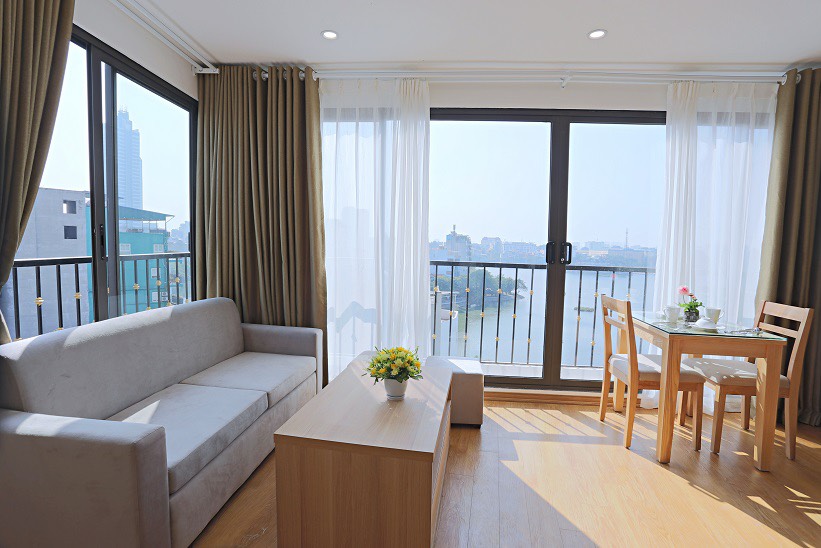 Lake View & Big Balcony 1 BR Apartment Rental in Truc Bach Area