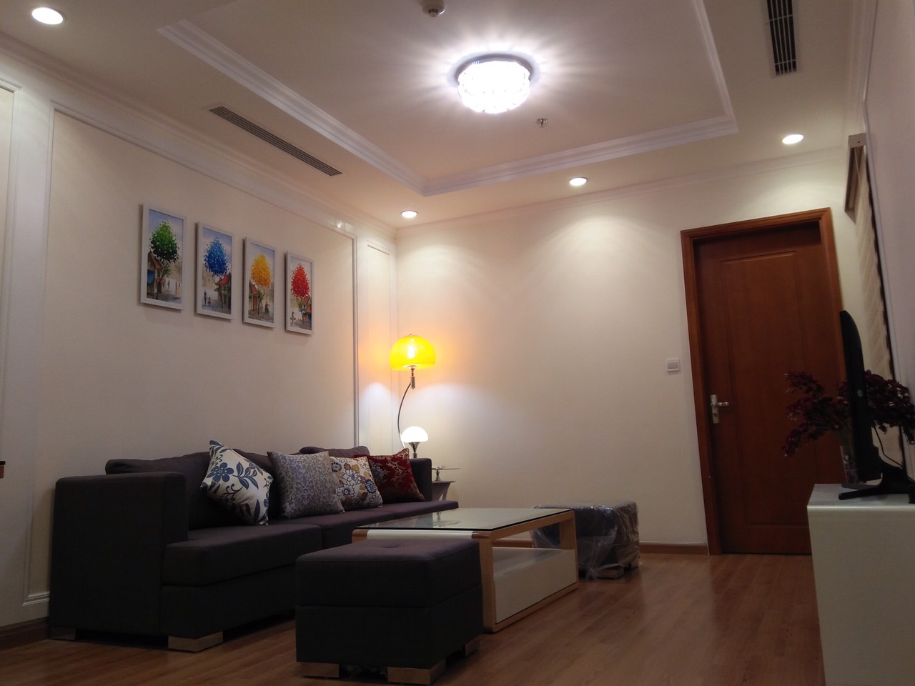 Modern design one bedroom apartment rental in Vinhomes Nguyen Chi Thanh, Dong Da