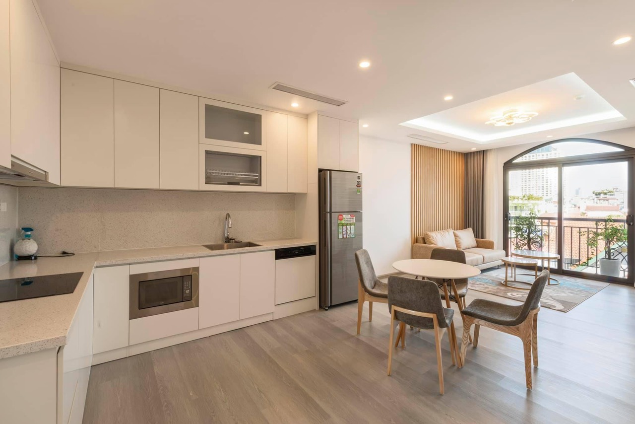 Sophisticate interior 2 Bedroom Apartment in To Ngoc Van str, Tay Ho, Beautiful Terrace