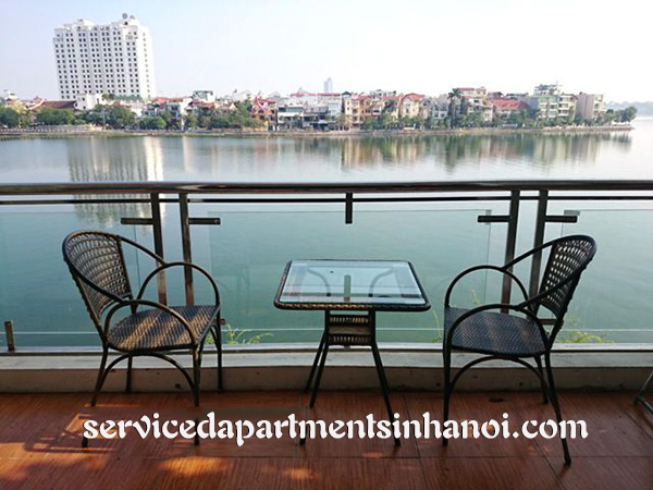 Spacious lake view serviced apartment for rent in Quang An, Tay Ho